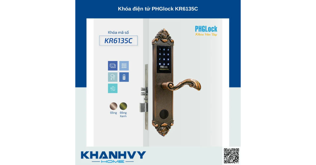 Đa dạng phương thức mở khóa thông minh của sản phẩm khóa điện tử PHGlock KR6135CR