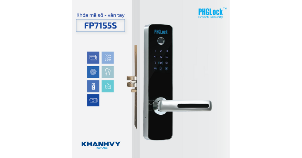 Phương thức mở khóa đa dạng trên sản phẩm khóa vân tay PHGlock FP7155GL