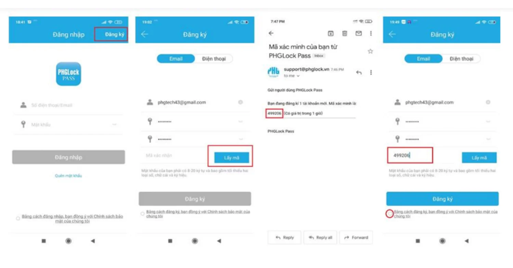 Khóa vân tay PHGlock FP8193B-APP có thể điều khiển từ xa qua App