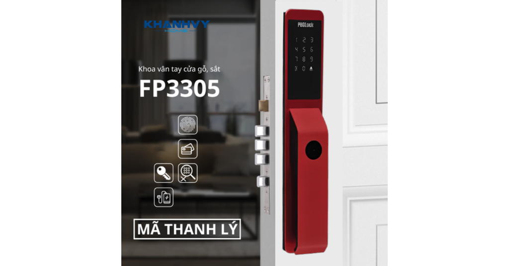 Khóa vân tay PHGlock FP3305 tích hợp phương thức mở khóa đa dạng