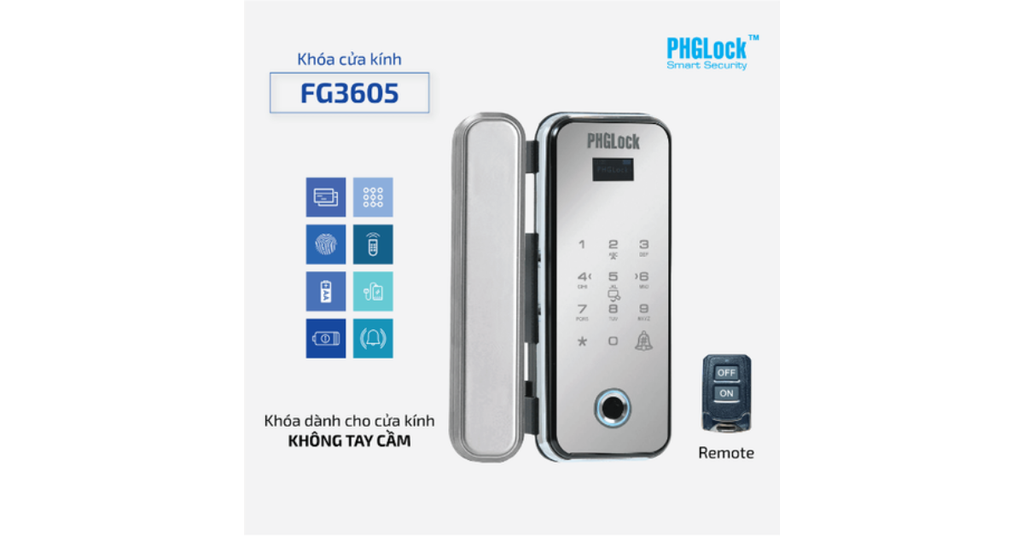Khóa điện tử PHGlock FG3605W-SMS Remote tích hợp đa dạng phương thức mở khóa