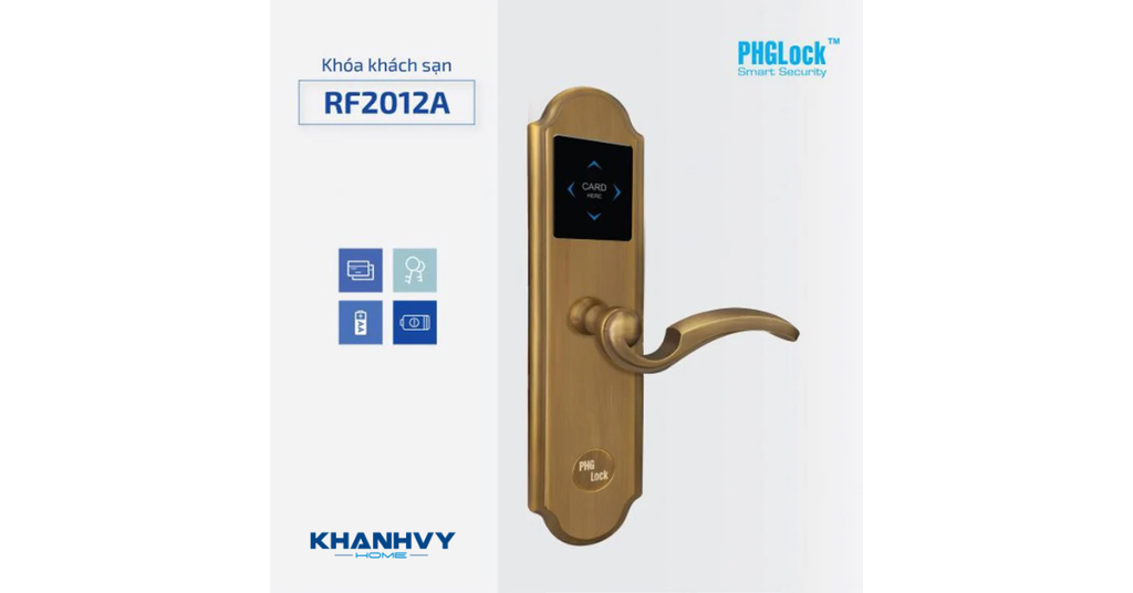 Khóa khách sạn PHGlock RF2012A - R sở hữu nhiều tính năng hiện đại và phương thức mở cửa đa dạng