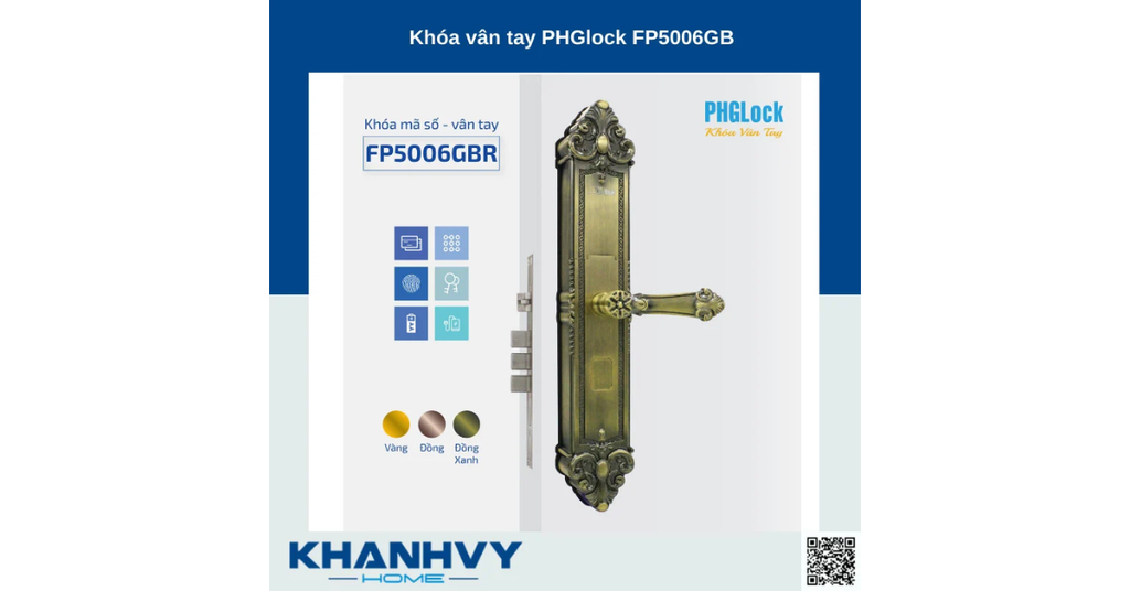 Đa dạng phương thức mở khóa thông minh trên sản phẩm khóa vân tay PHGlock FP5006GB
