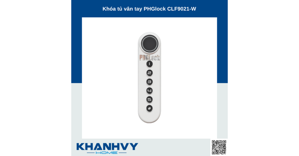 Sản phẩm khóa tủ vân tay PHGlock CLF9021-W sở hữu thiết kế sang trọng, cung cấp phương thức mở cửa bằng vân tay và mã số an toàn, hiện đại