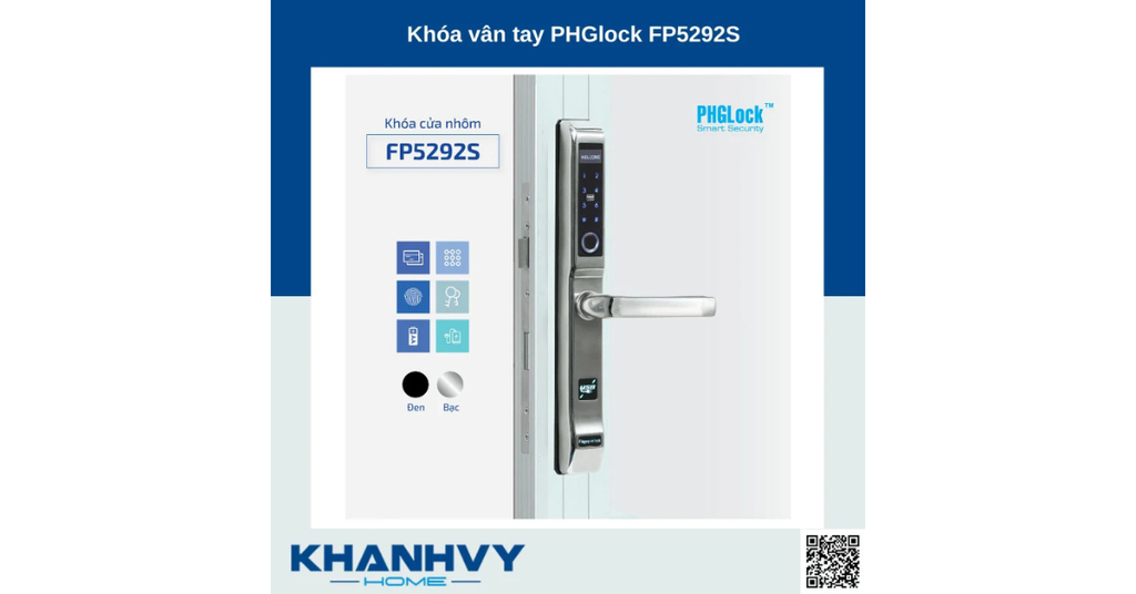 Sản phẩm khóa vân tay PHGlock FP5292S sở hữu thiết kế hiện đại và sang trọng