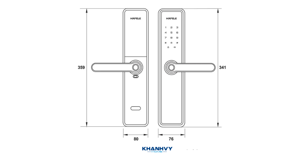 Thông số kỹ thuật khóa điện tử Hafele DL7600 912.20.233