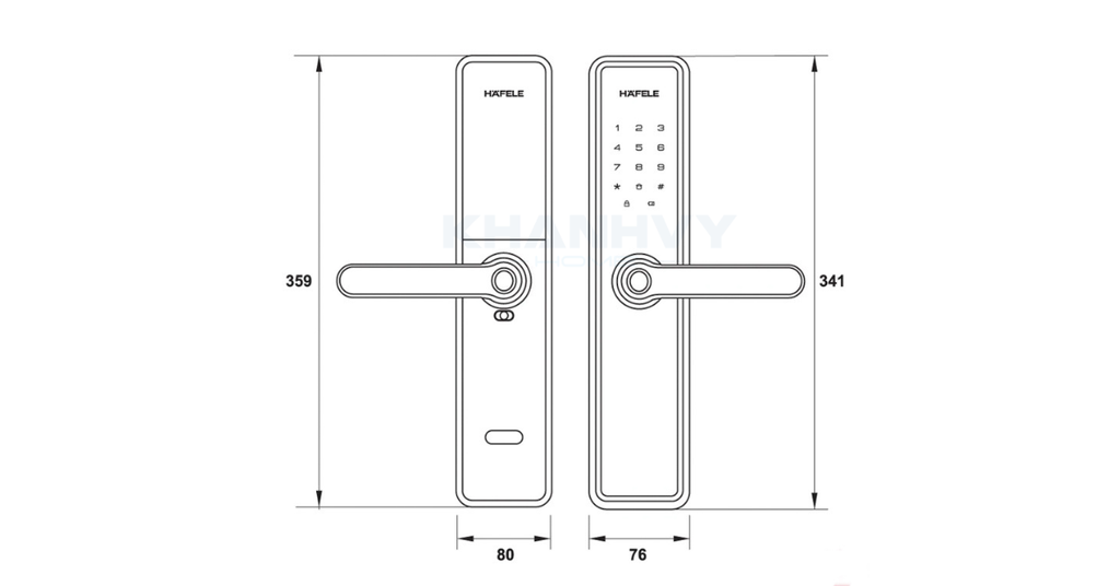 Thông số kỹ thuật khóa điện tử Hafele DL7600 912.20.231