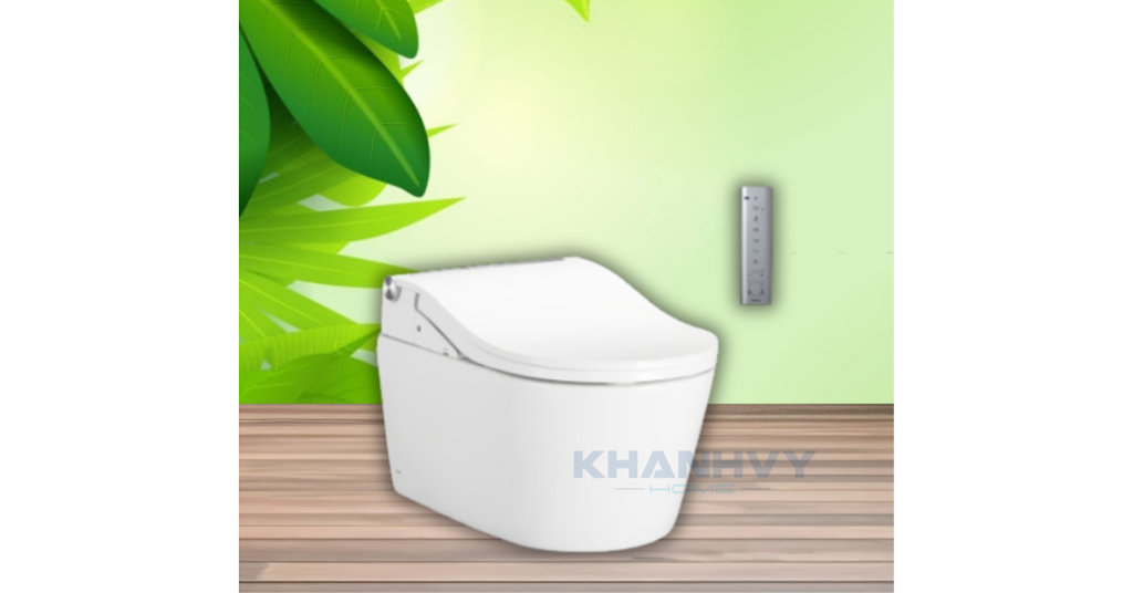 Bàn cầu treo tường kèm nắp rửa điện tử WASHLET TOTO seri RW với thiết kế treo tường hiện đại