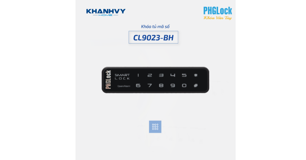 Khóa tủ mã số PHGlock CL9023-BH với thiết kế nhỏ gọn, hiện đại phù hợp với nhiều loại tủ