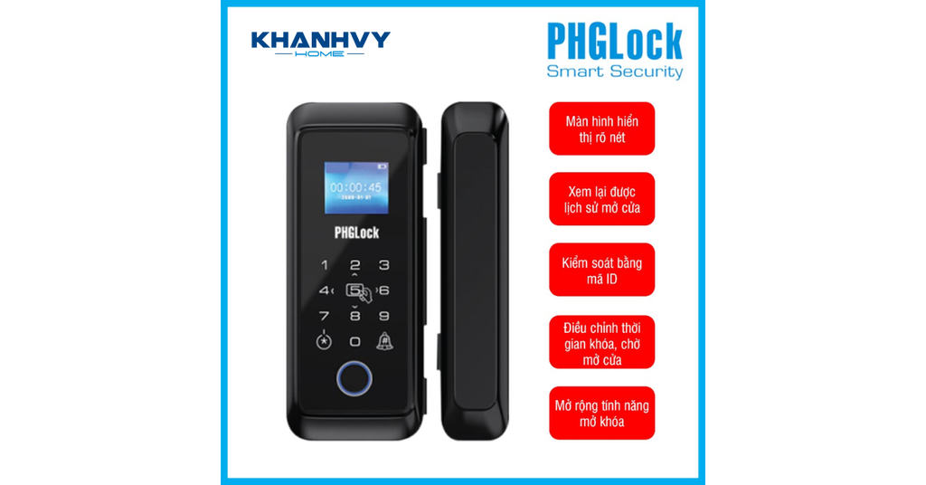 Khóa cửa kính PHGlock FG3604A sở hữu thiết bền bỉ, nhỏ gọn và tích hợp các tính năng hiện đại
