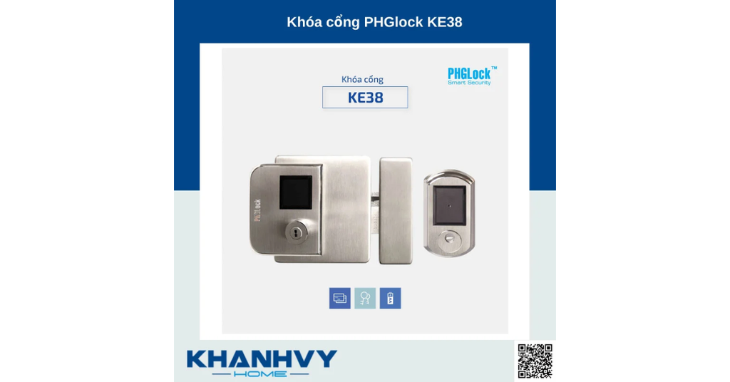 Sản phẩm khóa cổng PHGlock KE38-DC |A sở hữu thiết kế hiện đại và sang trọng