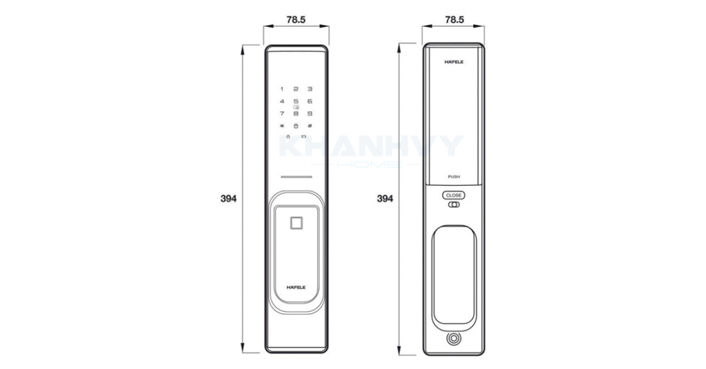 Thông số kỹ thuật khóa điện tử Hafele PP8100 912.20.261