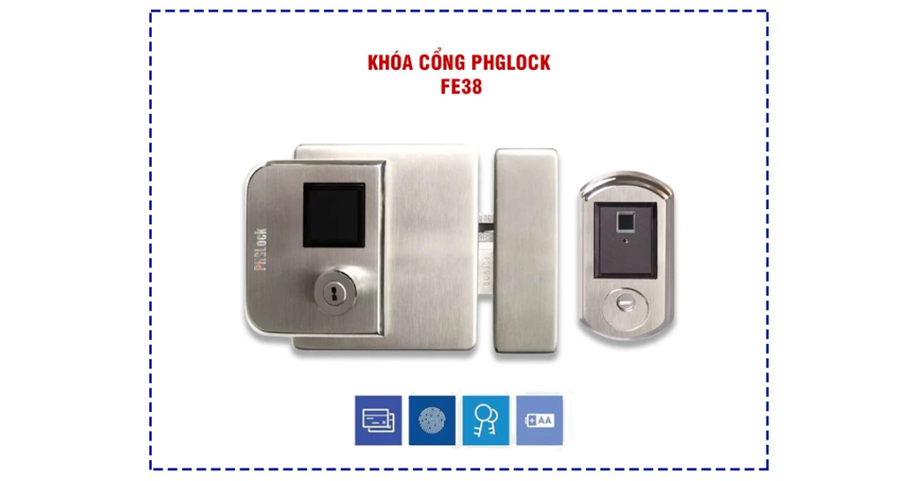 Khóa cổng vân tay PHGlock FE38-DC |A