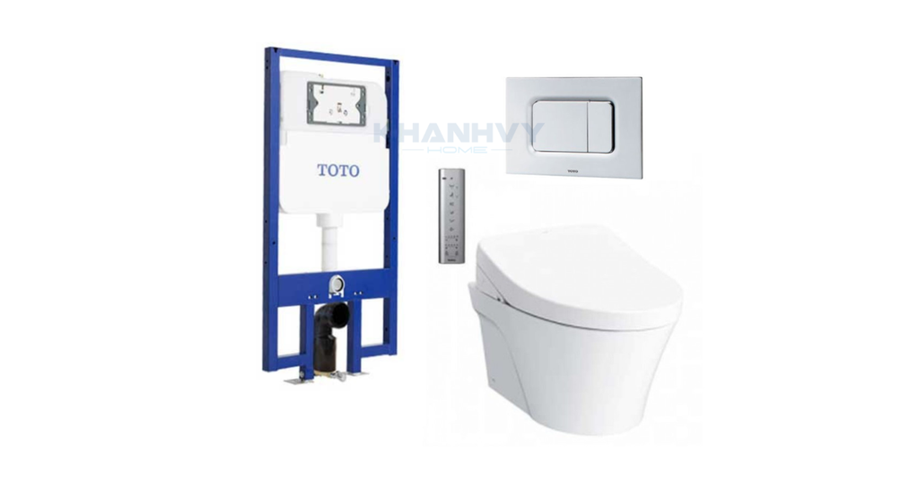 Bồn cầu treo tường điện tử TOTO CW822REA TCF4911EZ với thiết kế âm tường hiện đại