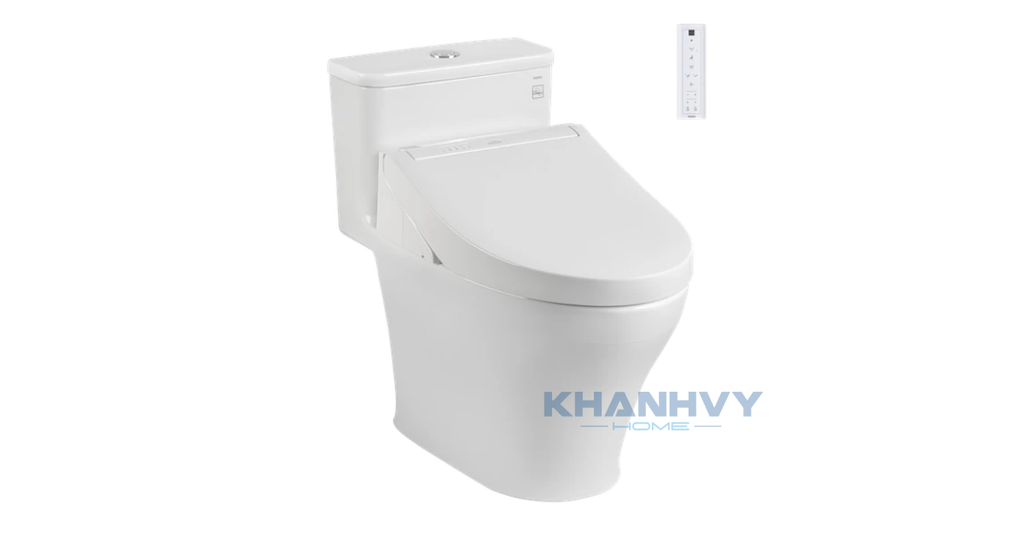 Bàn cầu hai khối TOTO CS948CDW17XW kèm nắp rửa điện tử WASHLET dòng C2 TCF23460AAA
