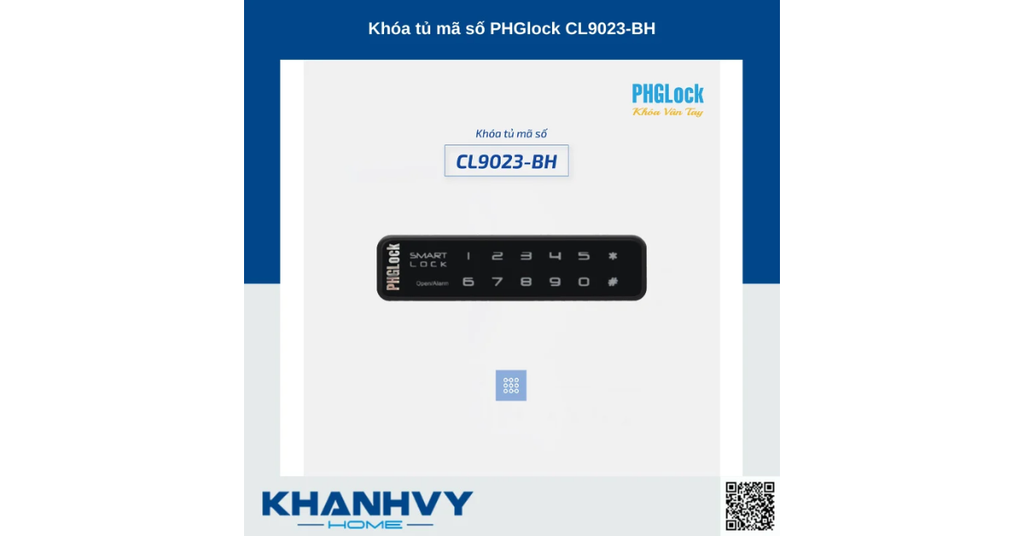 Sản phẩm khóa tủ mã số PHGlock CL9023-BH sở hữu thiết kế sang trọng, cung cấp phương thức mở cửa bằng mã số an toàn, hiện đại