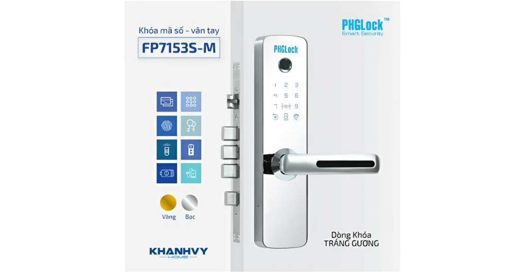 Sản phẩm khóa vân tay PHGlock FP7153SM-W được tích hợp nhiều phương thức mở khóa đa dạng