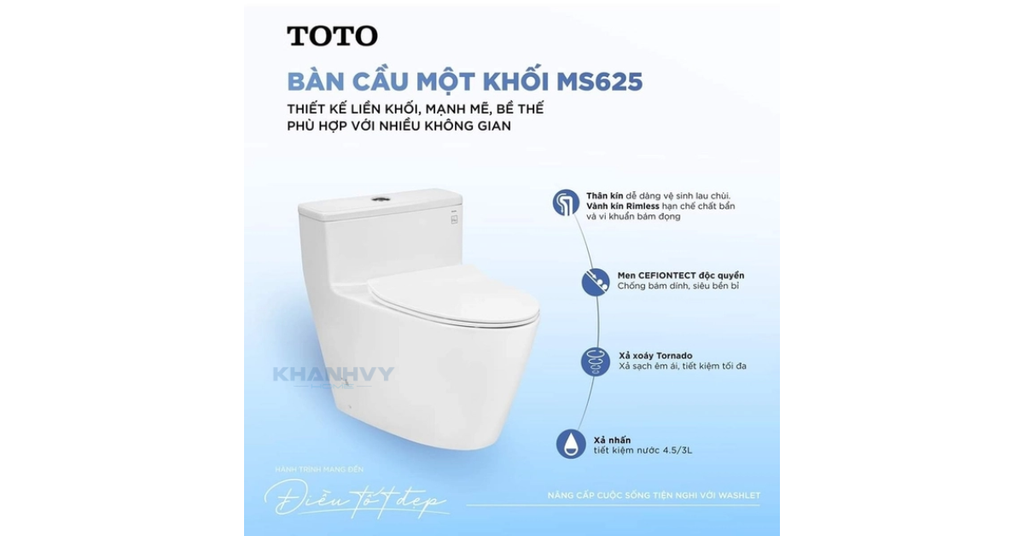 Một số đặc điểm nổi bật của bàn cầu một khối TOTO MS625DT8XW