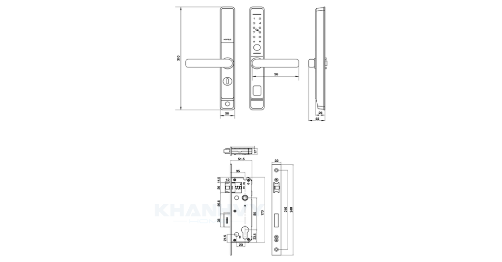 Thông số kỹ thuật khóa điện tử Hafele DL6600 912.20.145