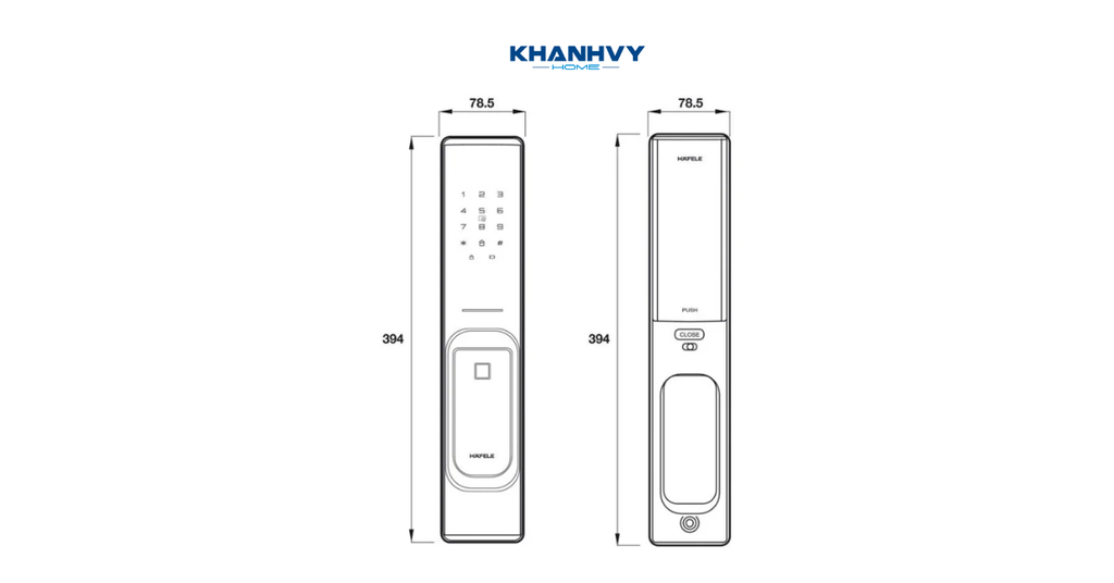 Thông số kỹ thuật khóa điện tử Hafele PP8100 912.20.263