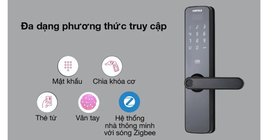 Khóa điện tử Hafele DL7100 912.20.315 được trang bị đa dạng phương thức truy cập