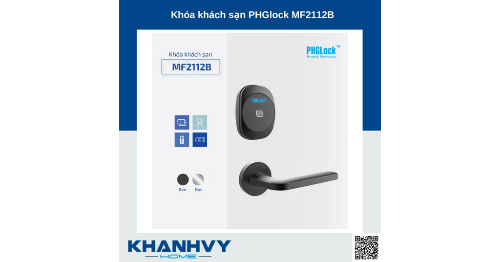 Sản phẩm khóa khách sạn PHGlock MF2112B - L sở hữu thiết kế đơn giản nhưng vô cùng hiện đại và sang trọng