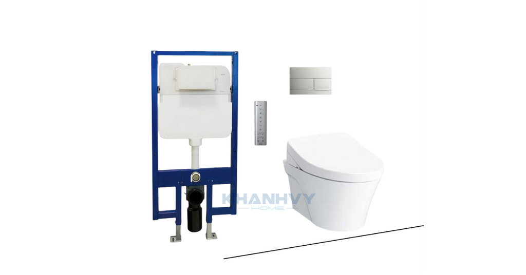 Bồn cầu treo tường điện tử TOTO CW822REA_TCF4911EZ với thiết kế treo tường giấu dây cùng hệ thống công nghệ hiện đại