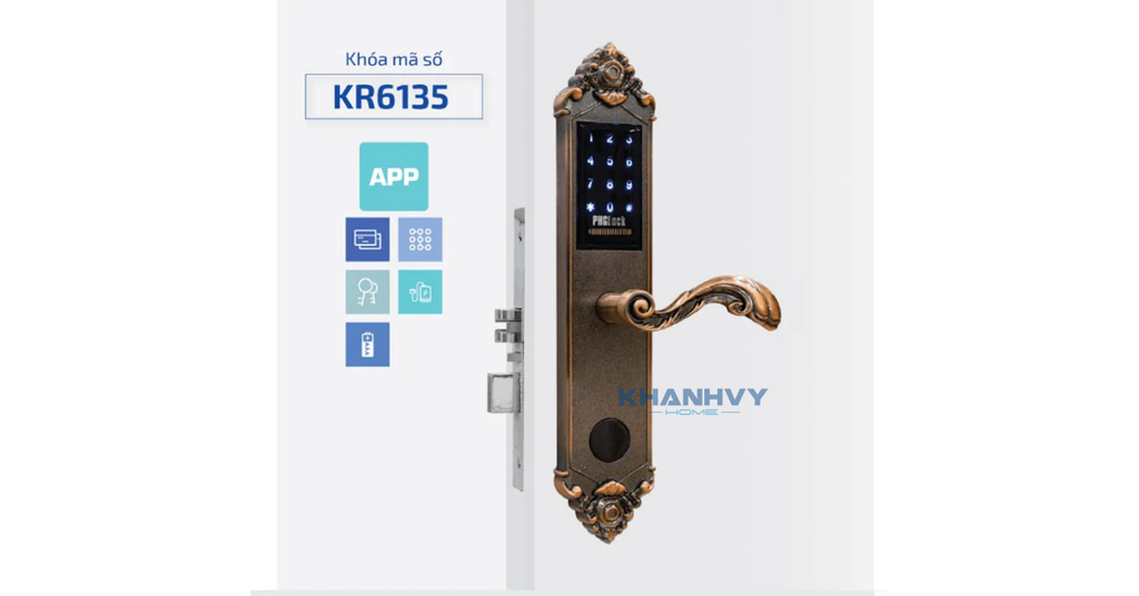 Sản phẩm khóa điện tử PHGlock KR6135 - R APP |A tích hợp đa dạng các phương thức mở khóa thông minh