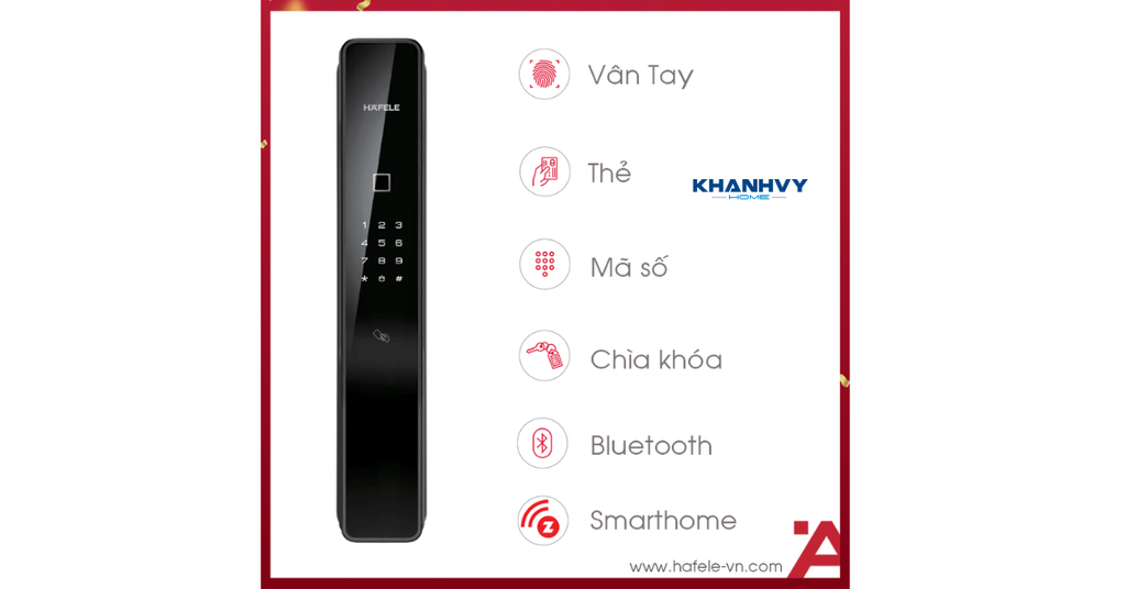 Khóa điện tử Hafele PP9000 912.05.693 được trang bị đa dạng phương thức truy cập