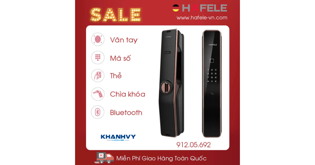 Khóa điện tử Hafele PP9000 912.05.692 được sản xuất theo dây chuyền công nghệ tiên tiến của Đức