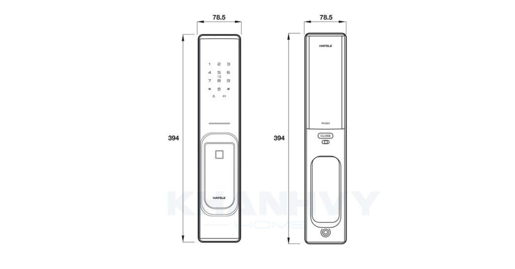 Thông số kỹ thuật khóa điện tử Hafele PP8100 912.20.260