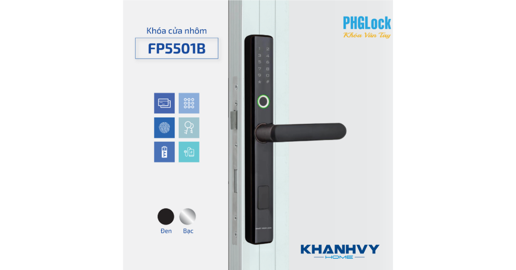 Sản phẩm khóa vân tay PHGlock FP5501B đa dạng về phương thức mở khóa