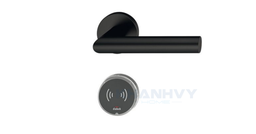 Khoá điện tử nắm ngoài Hafele 917.63.603 với tay nắm kiểu G và màu đen mờ hiện đại