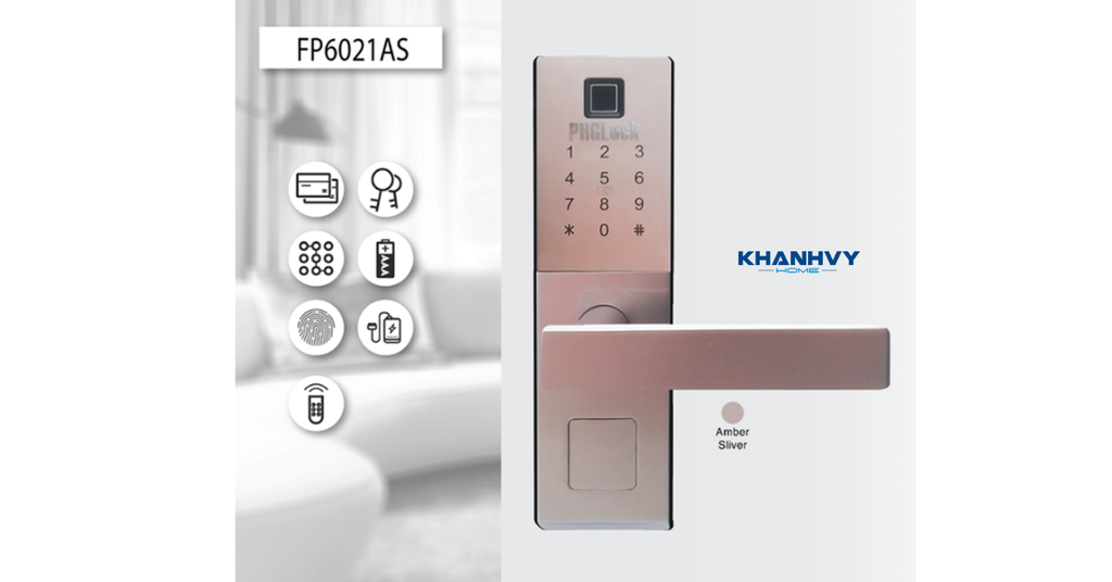 Sản phẩm với thiết kế hiện đại, sang trọng khóa vân tay PHGlock FP6021AS