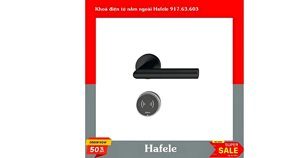 Cận cảnh tay nắm khóa điện tử Hafele 917.63.603
