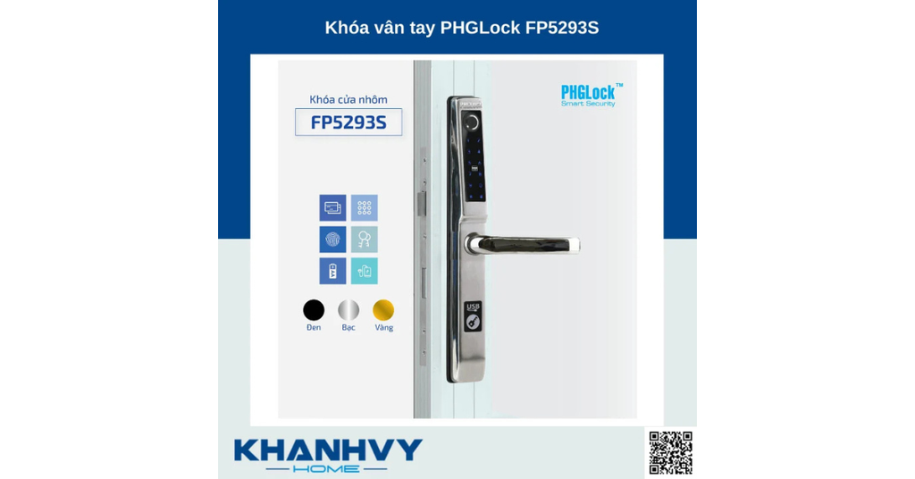 Sản phẩm khóa vân tay PHGlock FP5293S |A sở hữu thiết kế hiện đại và sang trọng