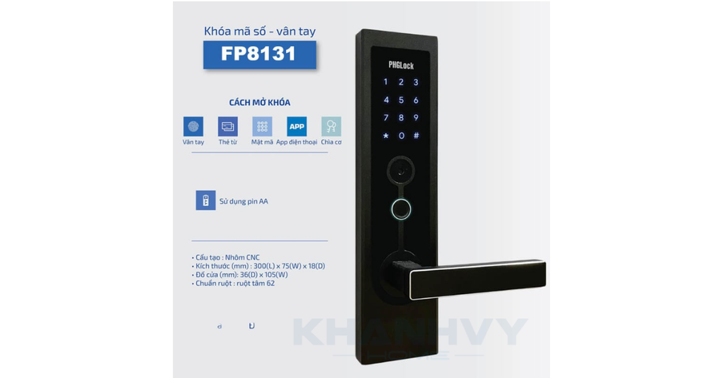 Hướng dẫn sử dụng khóa vân tay PHGlock FP8131BL