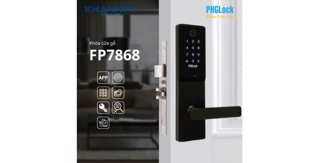 Khóa điện tử PHGLock KR7868B - L App |A tích hợp nhiều phương thức mở khóa đa dạng