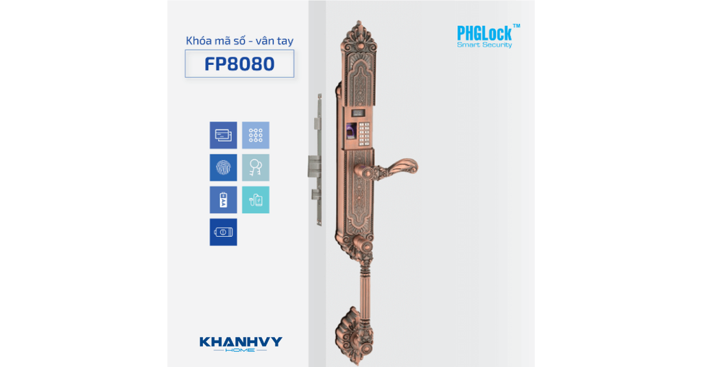 Đa dạng phương thức mở khóa thông minh trên sản phẩm khóa vân tay PHGlock FP8080L