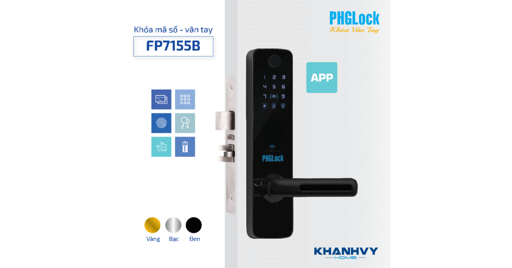 Đa dạng phương thức mở khóa thông minh trên sản phẩm khóa vân tay PHGlock FP7155B - R