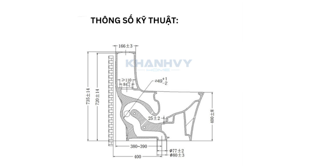Bản vẽ kỹ thuật của bồn cầu một khối JOMOO 11411-2/31KA-I011