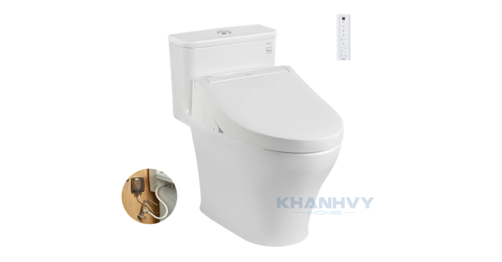 Bàn cầu một khối TOTO MS889CDRW15XW kèm nắp rửa điện tử WASHLET dòng C5 TCF24410AAA