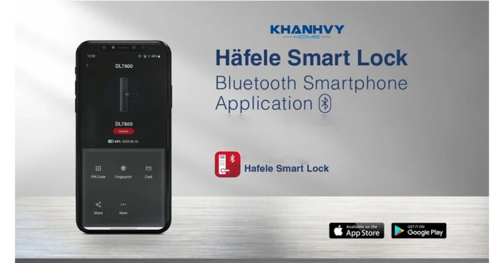 Người dùng có thể đóng hoặc mở cửa từ xa bằng wifi và Bluetooth thông qua Hafele Smart Lock App
