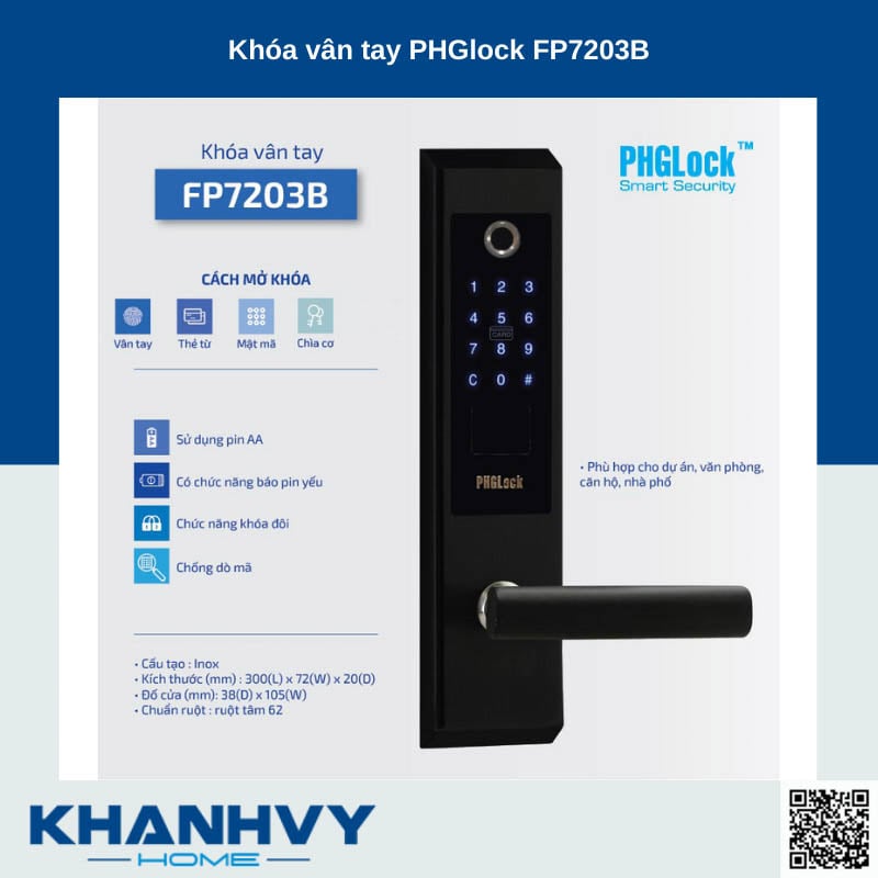  Khóa vân tay PHGlock FB7203B