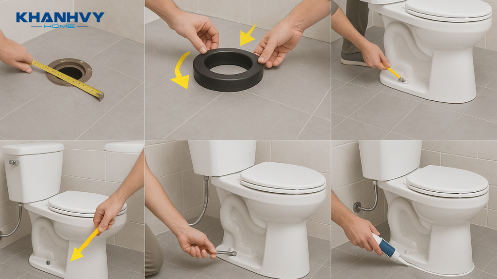 Các bước lắp đặt bồn cầu đúng kỹ thuật
