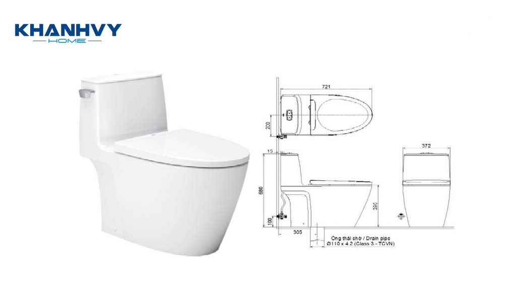Tham khảo nhanh kích thước bồn cầu 1 khối của Inax hiện nay