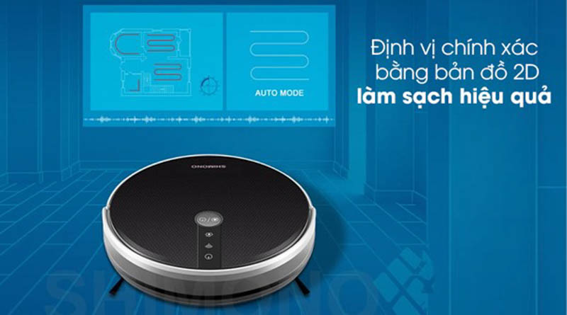 Robot hút bụi Shimono RS38B định vị chính xác bằng bản đồ 2D làm sạch hiệu quả