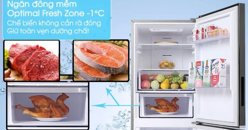 Ngăn đông mềm Optimal Fresh Zone bảo quản thực phẩm tươi ngon mà không cần rã đông