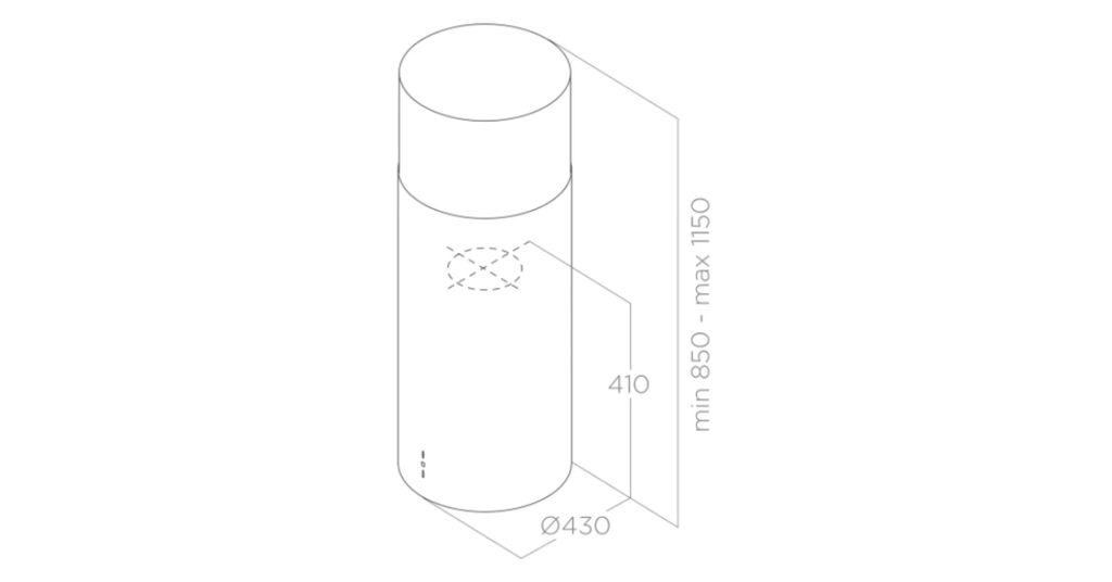 Máy hút mùi đảo Elica TUBE PRO ISLAND WH MAT/A/43 PRF0090718B