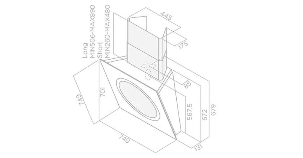 Máy hút mùi Elica OM AIR WH/F/75 PRF0094734